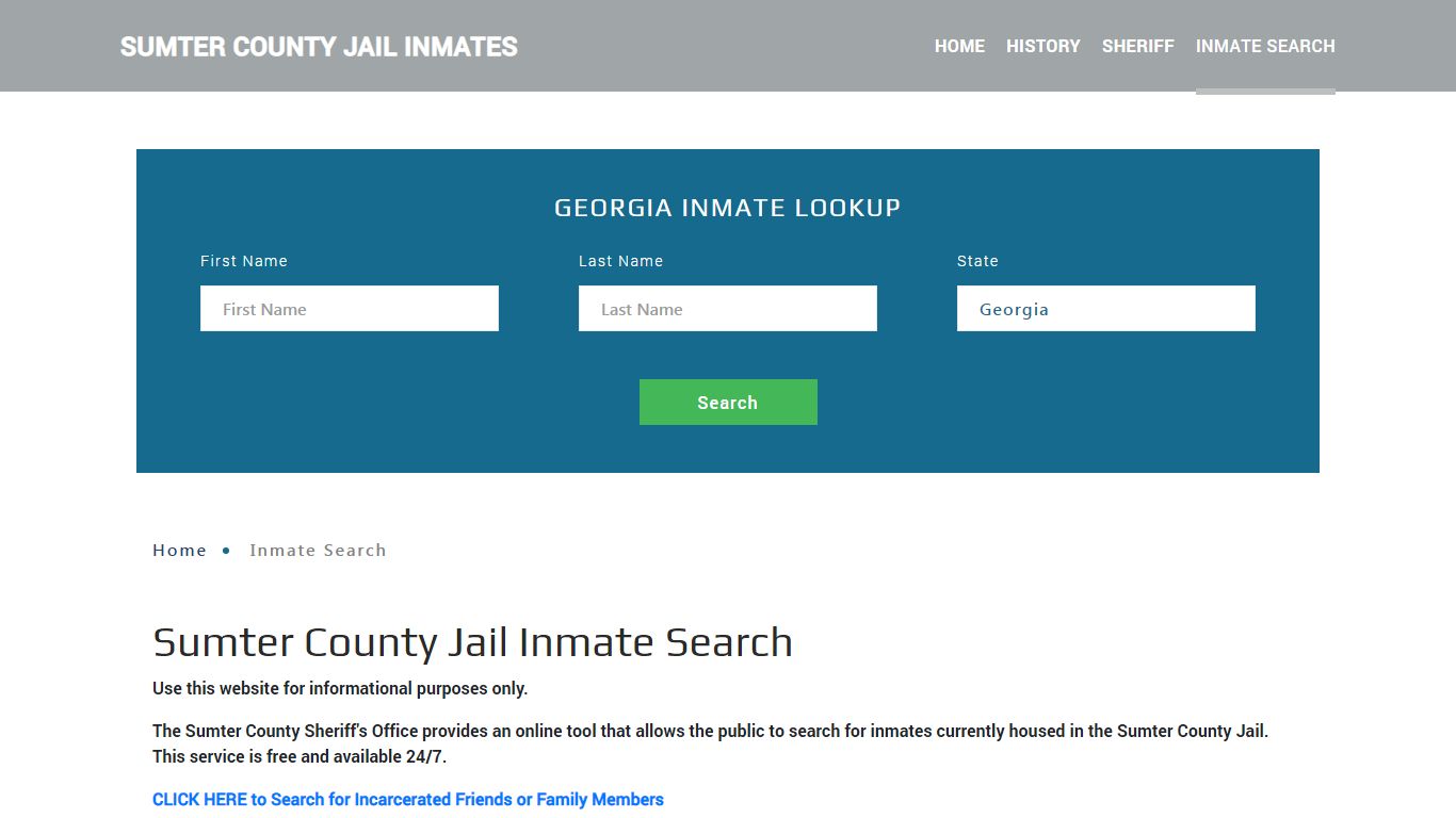 Sumter County, GA Detainee Lookup