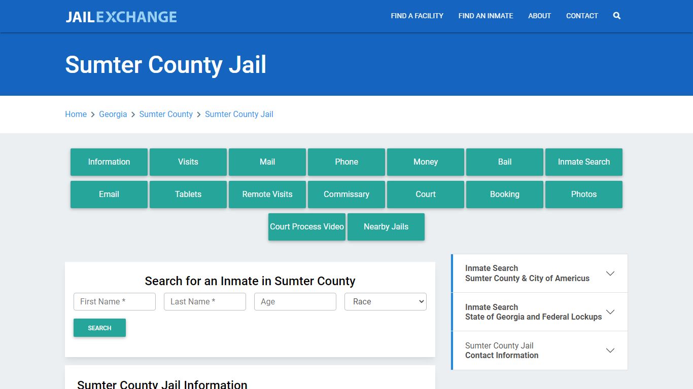 Sumter County Jail Roster Lookup, GA, Inmate Search